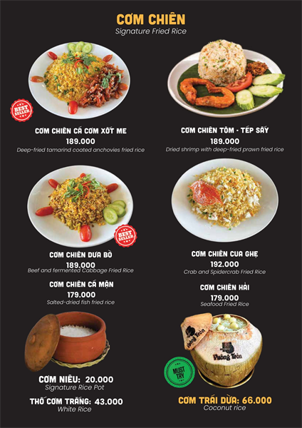 Menu Nhà hàng hải sản cơm niêu Vuông Tròn5